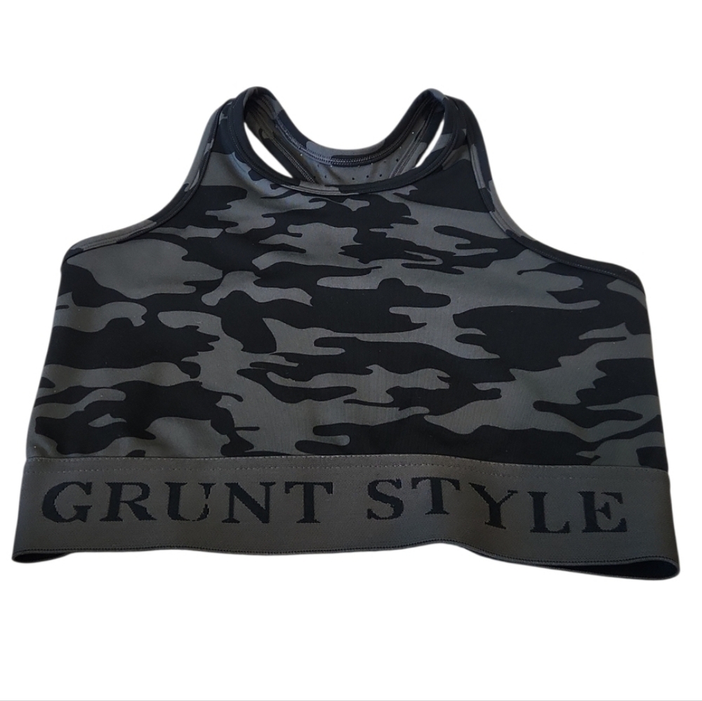 Grunt Style Black and Gray Camouflage Bra